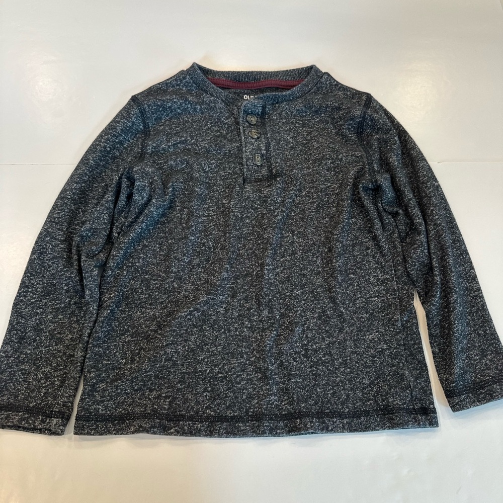 3/20$ Old Navy Boys Grey Long Sleeve Henley Shirt size S(6/7)